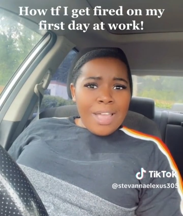 Lady fired on her first day at work