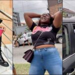 Lady goes gaga as she meets Charles Okocha for the first time