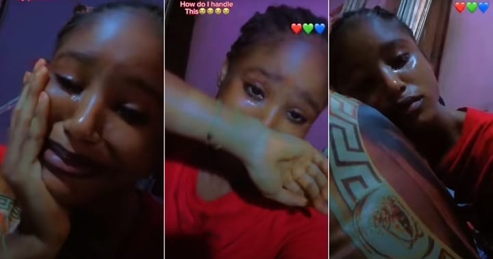 Lady in tears after getting pregnant for ex-boyfriend (Video)