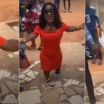 Lady with small stature arrives her mother's 78th birthday
