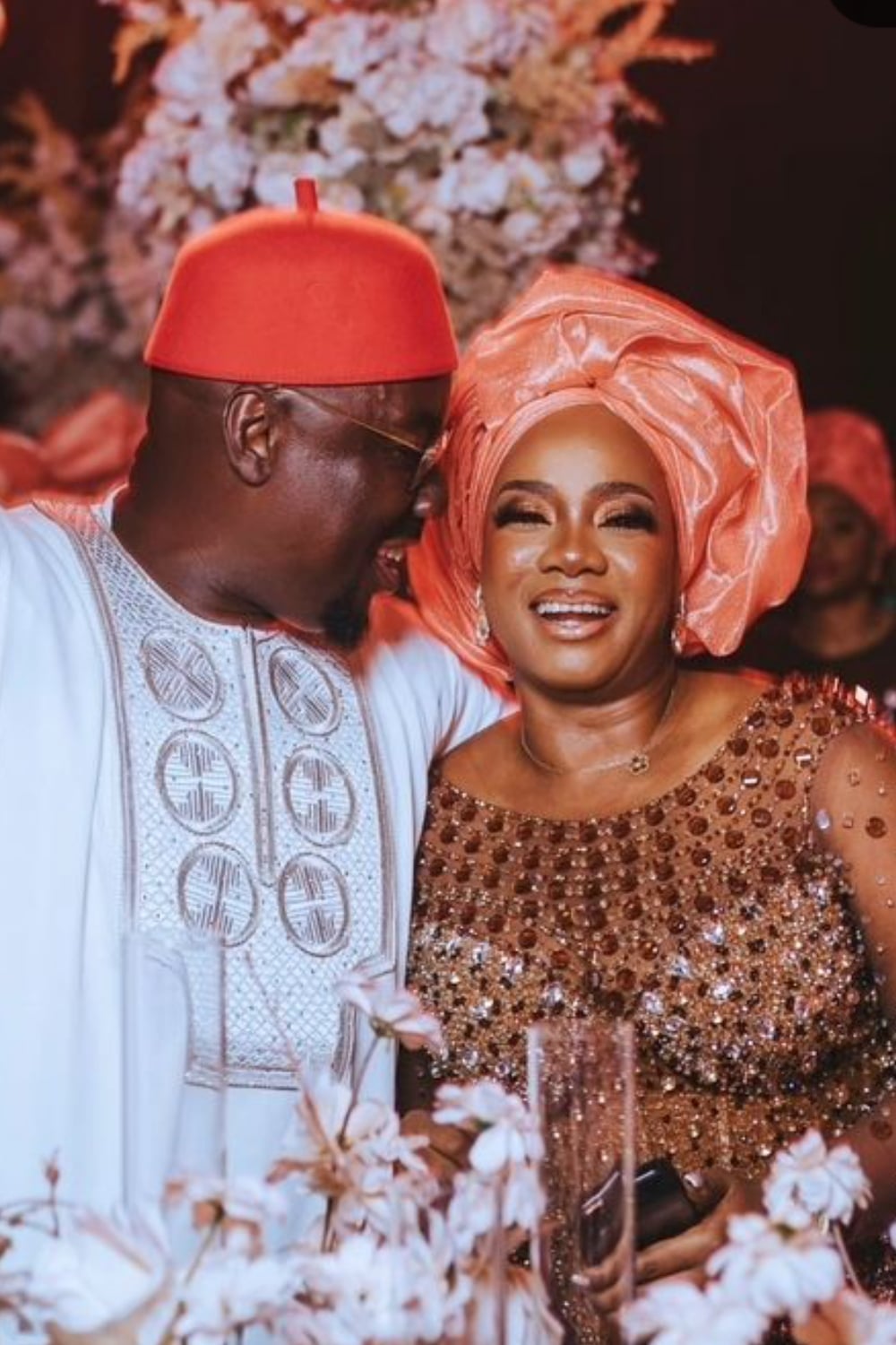 Man teases obi cubana as he celebrates 15th traditional wedding anniversary with his wife