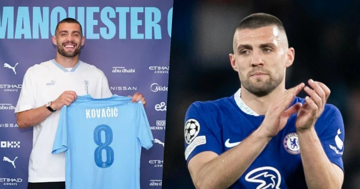 Manchester City confirms signing Mateo Kovacic from Chelsea