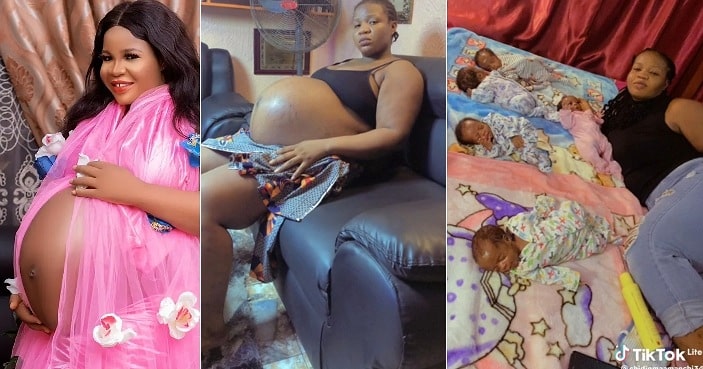 Nigerian lady delivers 5 babies at once after 9 years of waiting