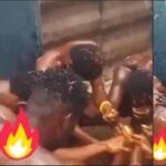 Suspected yahoo boys seen bathing with blood-like liquid during ritual (Video)