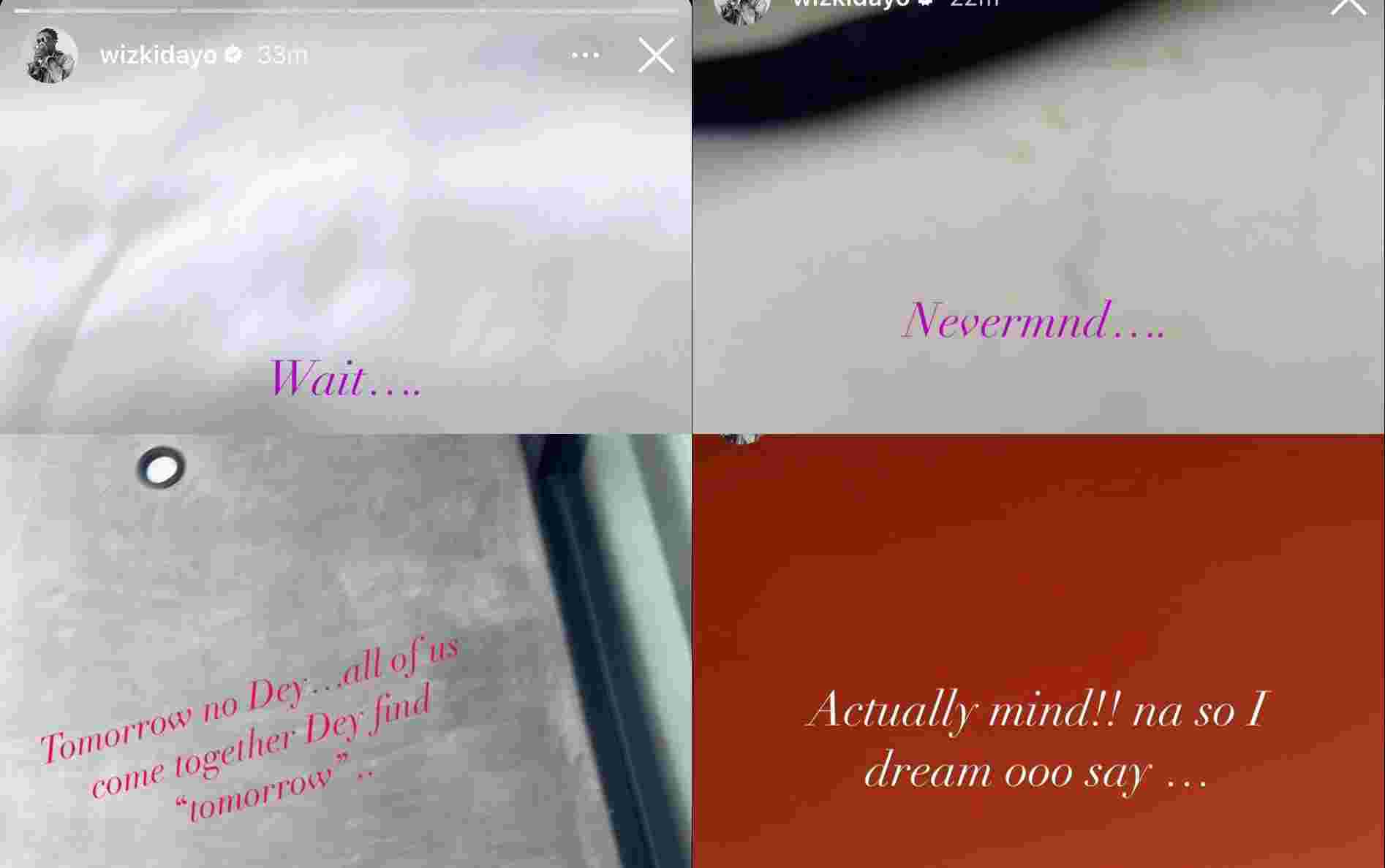 "Tomorrow no dey" — Wizkid pens cryptic note, netizens react
