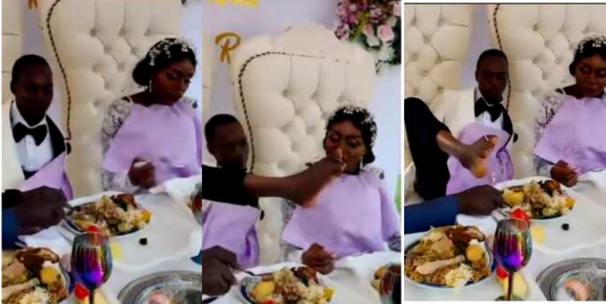 Video of groom feeding bride with his leg goes viral