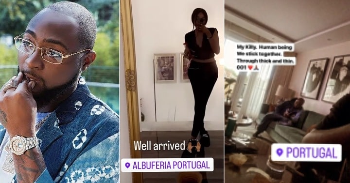 Video surfaces as Davido and his 6th babymama arrive in Portugal