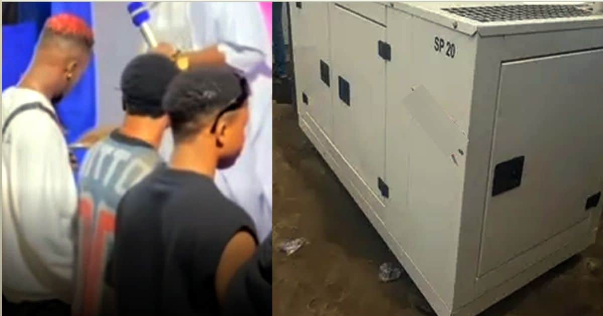 Yahoo boys donate big generator to a church for welcoming them...