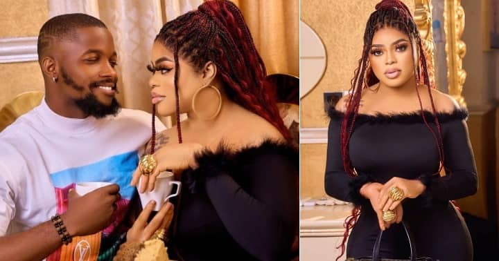 Reactions as Bobrisky shares loved-up photo with mystery man