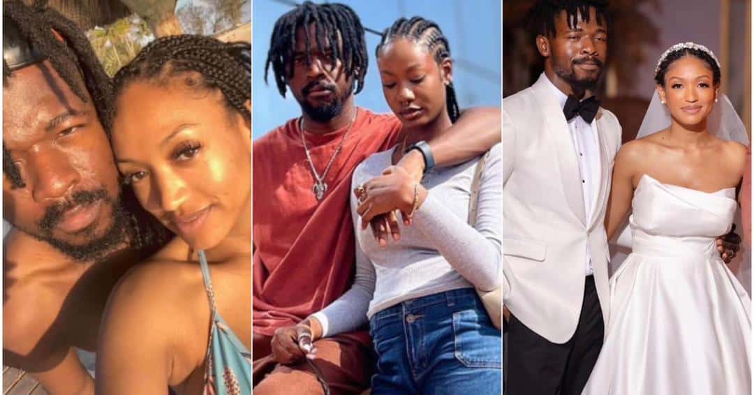 Johnny Drille's rumoured lover Tomi Ojo reacts as he unveils wife