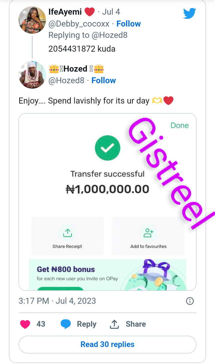 Nigerian lady blocks man after being deceived with fake N1,000,000 credit alert as birthday gift