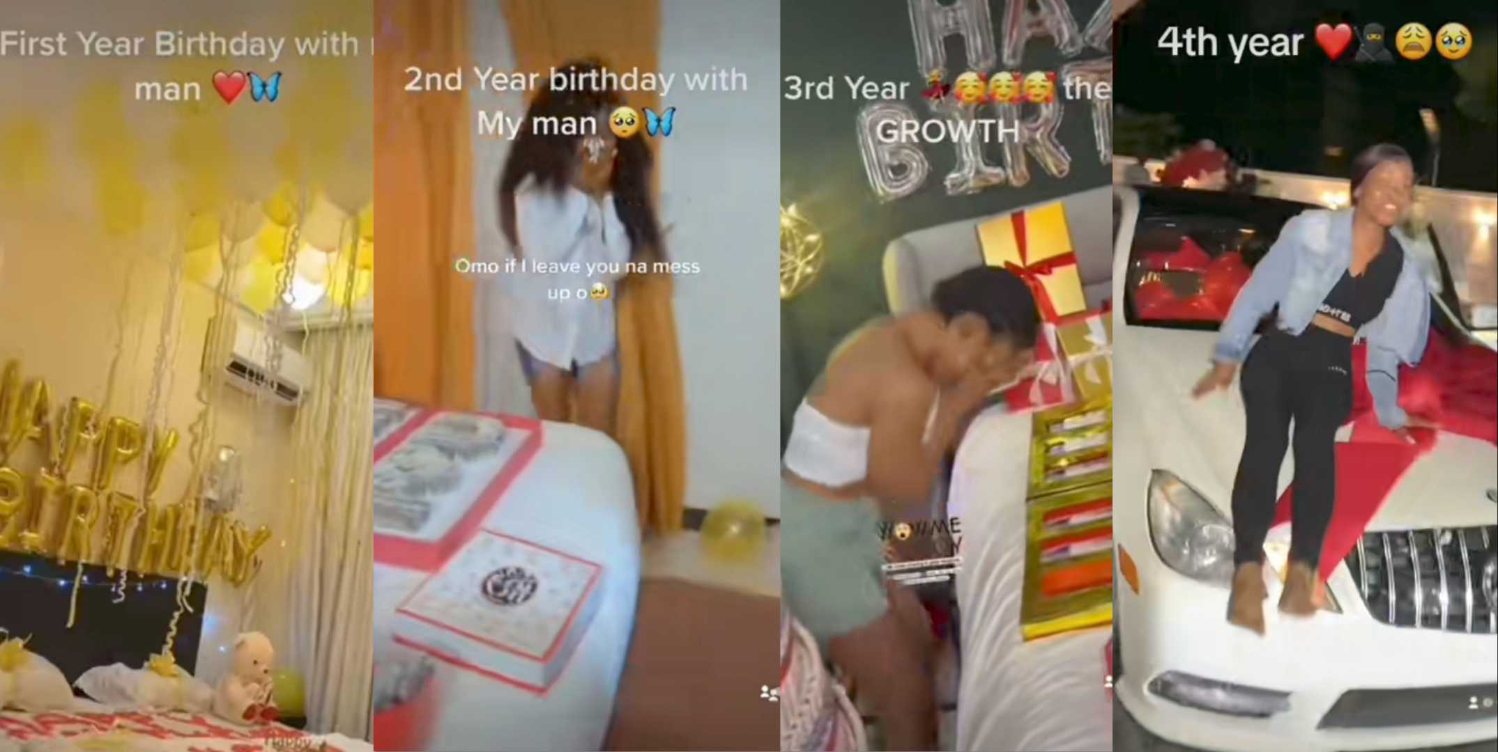 Lady shares birthday gifts received from boyfriend since their 4-year relationship (Video)