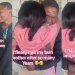 Emotional moment twins reconnect many years after they got separated (Video)