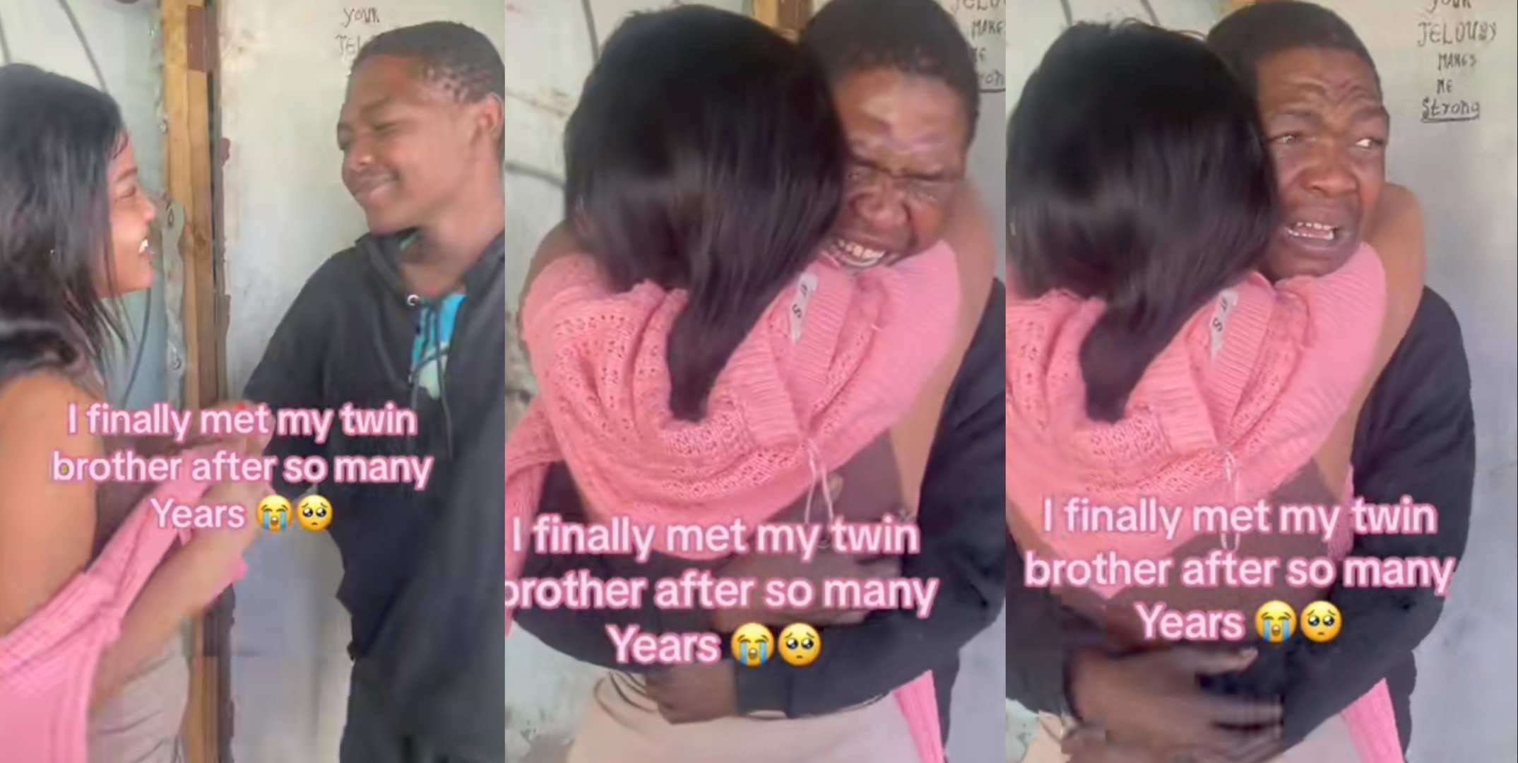 Emotional moment twins reconnect many years after they got separated (Video)