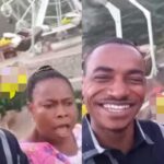 "Stop it!" – Nigerian mom begs as son takes her on flying tower ride (Video)