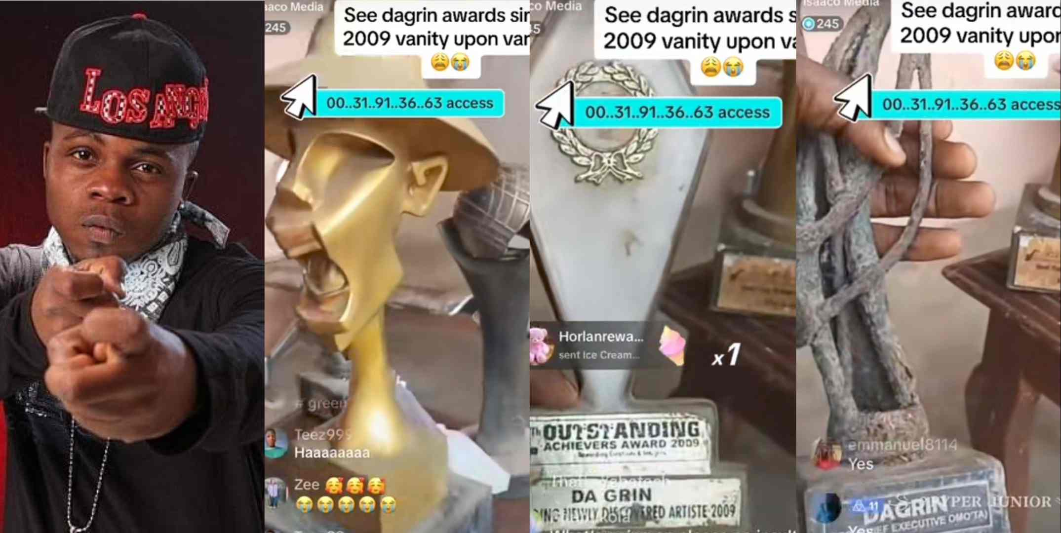 Late Da Grin's deteriorating award plaques surface (Video)
