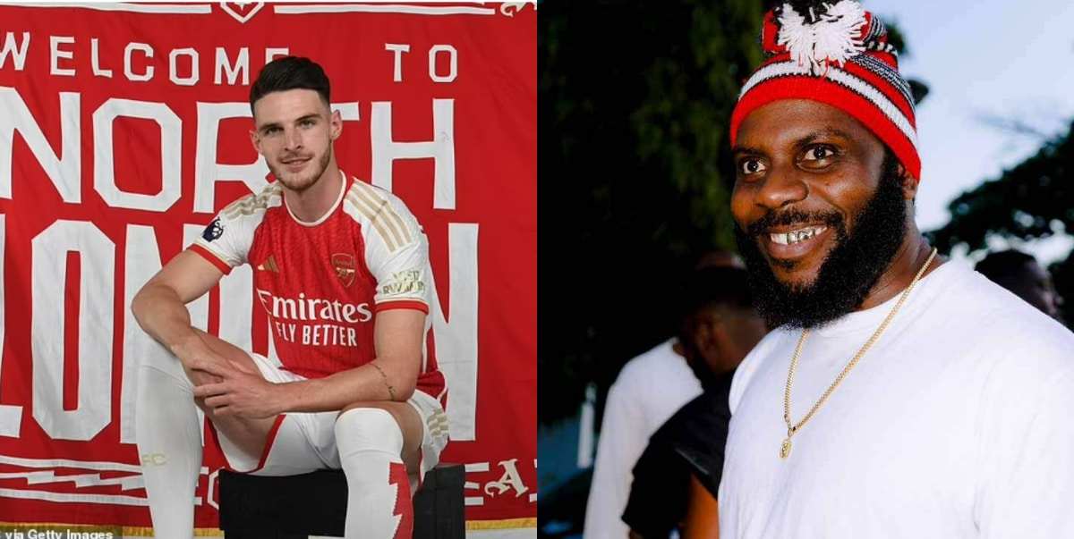 Odumodublvck excited as Arsenal unveils new player, Declan Rice, using his song as soundtrack