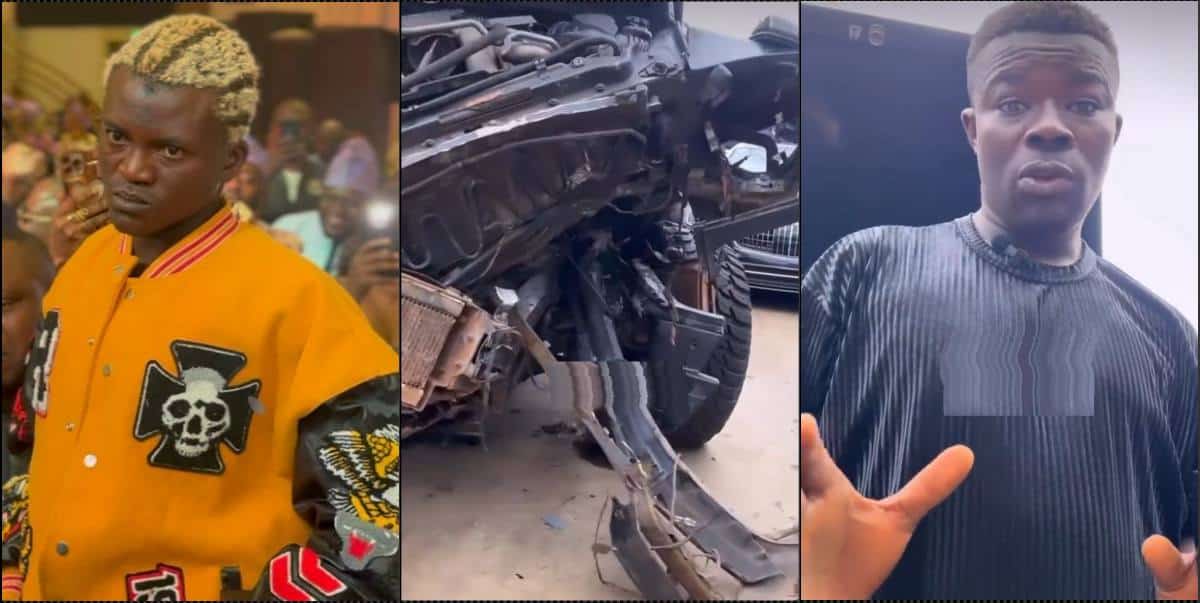 "Sell it as scrap" — Portable's mechanic publicly advices singer following car accident (Video)