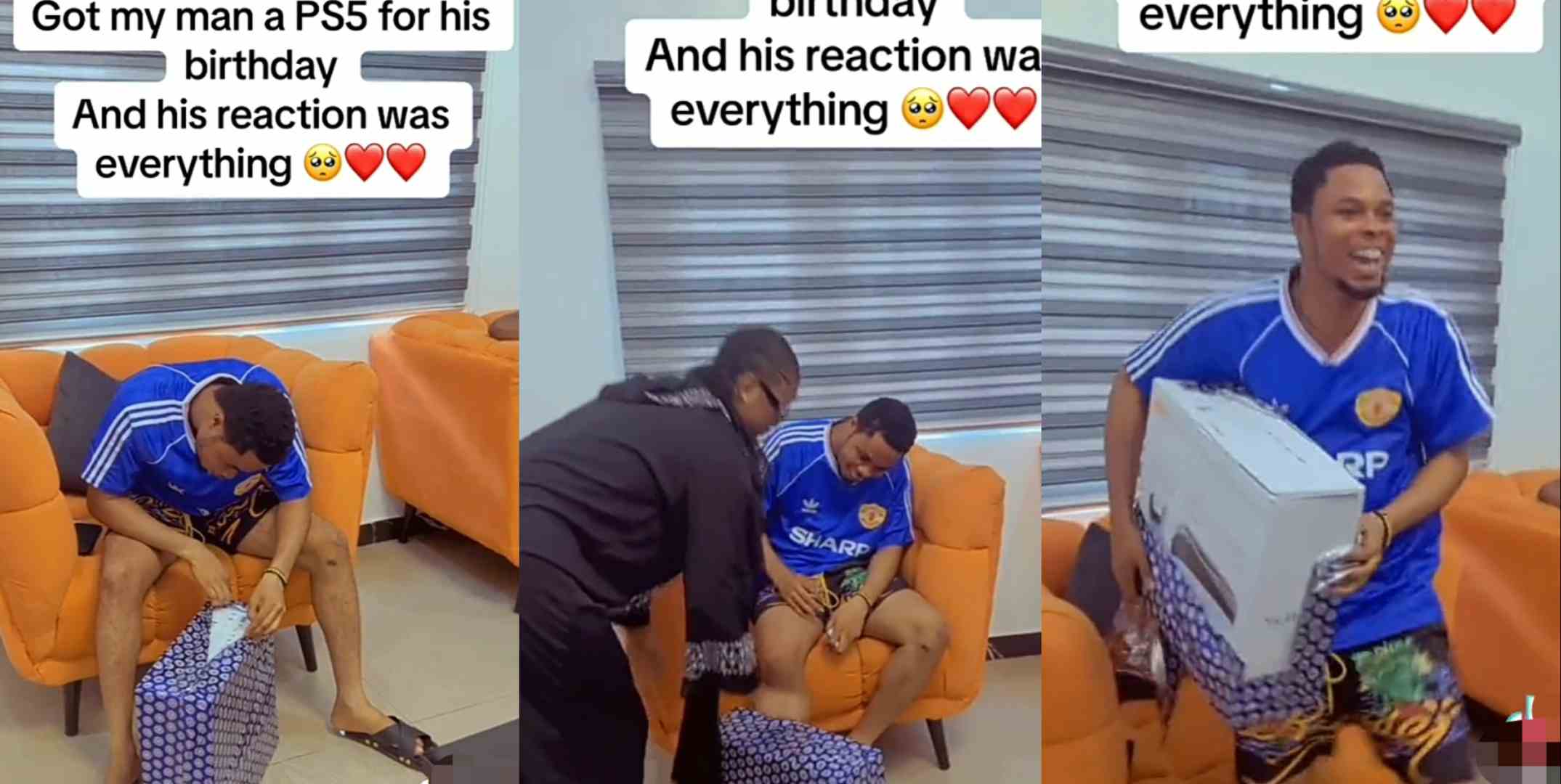 Lady shares boyfriend's reaction as she buys N475K PS5 for his birthday (Video)