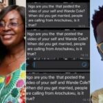 Erica Nlewedim's mother reacts to secret marriage to Wande Coal