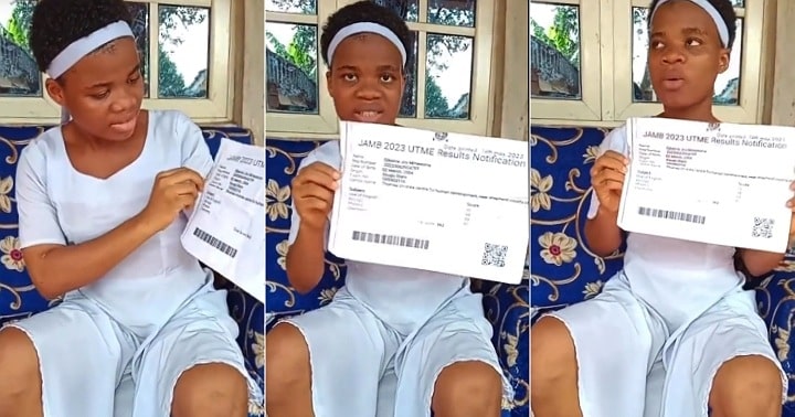 Joy Ejikeme shares video of result she printed from JAMB portal