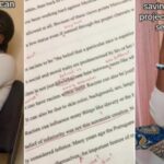 Lady heartbroken as lecturer cancels her project, marks everything with red pen (Video)