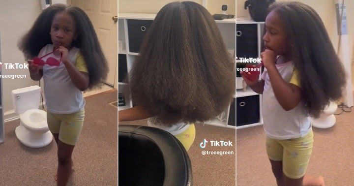 Little girl causes buzz online with extremely long and full hair
