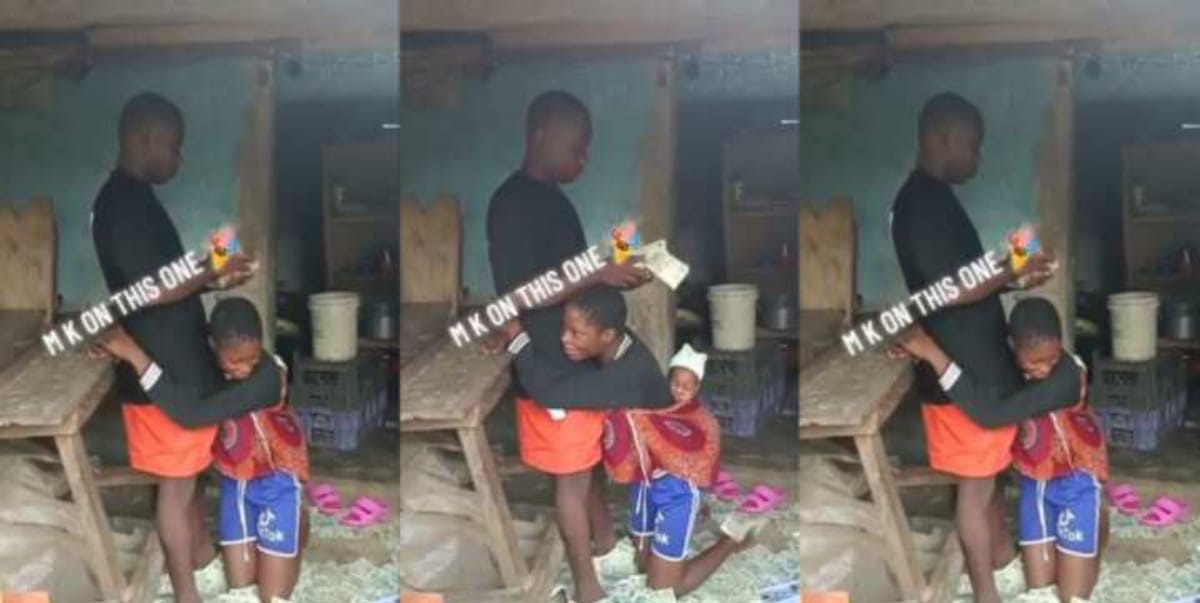 Man rains bundles of N20 notes on wife, gets emotional hug (Video)