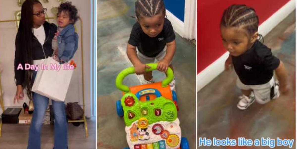 Moment mother picks up son at daycare, only to discover his teacher has styled his hair (Video)