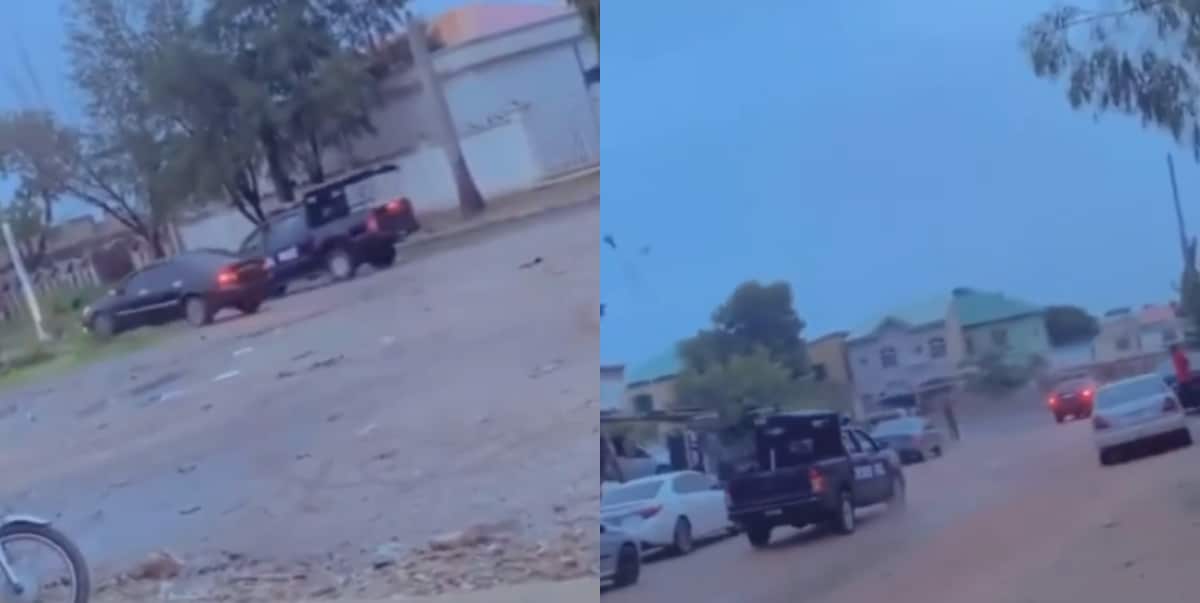 Moment police officers give car racers high-speed chase in Kano (Video)