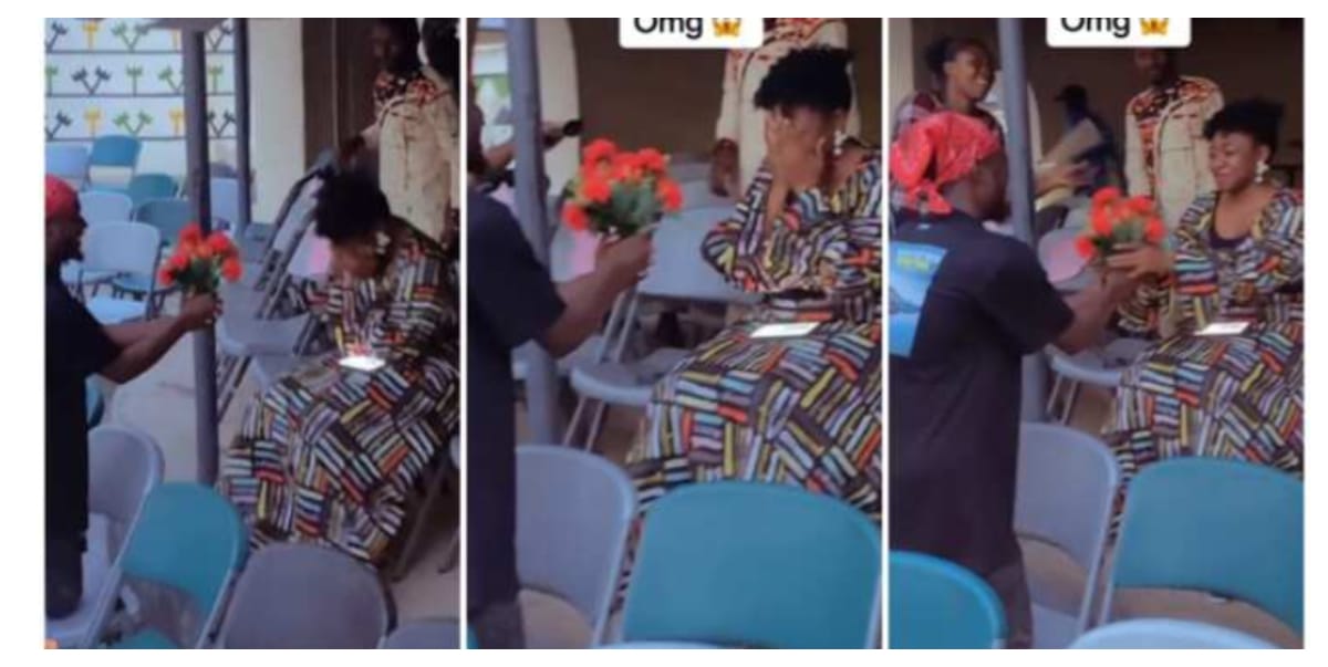 Nigerian female lecturer gets emotional as male student proposes to her