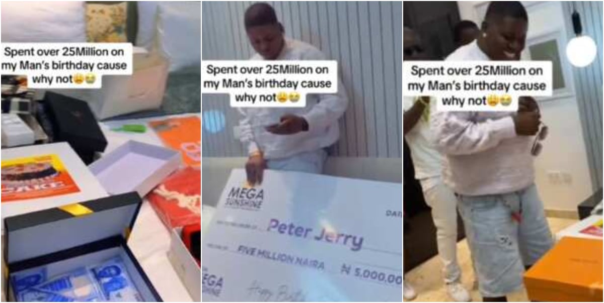 Nigerian lady gifts boyfriend N5 million, spends extra N25 million on him for his birthday