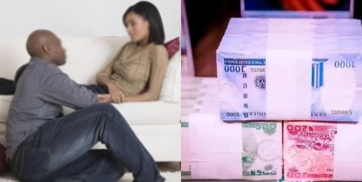 Nigerian lady left confused as boyfriend credits her with N500k after she caught him red-handed cheating on her