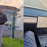 Nigerian man excited after riding in over N50 Million Tesla for the first time used as Taxi in abroad