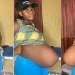 Pregnant Nigerian woman shows off long baby bump (Video)