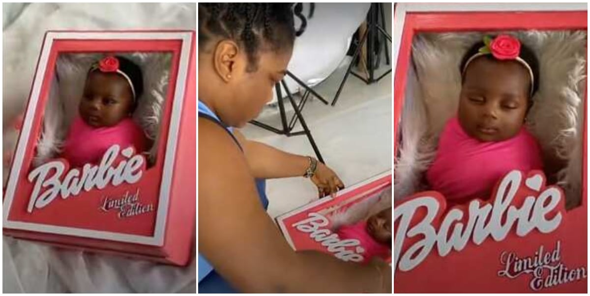 She looks like a doll" - Mother puts baby in a box for photoshoot (Video)