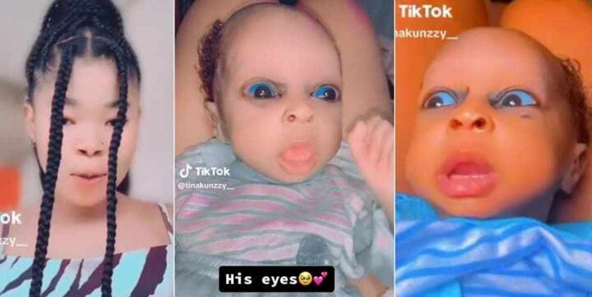 "They're special kids" - Nigerian mum flaunts her twin babies with unique blue eyes 