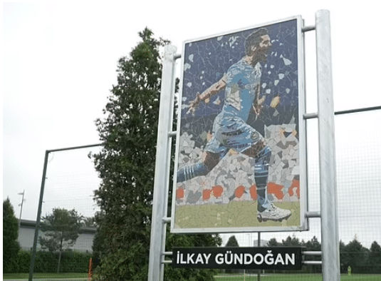 Manchester City dedicate training pitch, mosaic to former captain Ilkay Gundogan