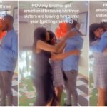 Man gets emotional as his 3 grown sisters get engaged, prepare to marry in the same year