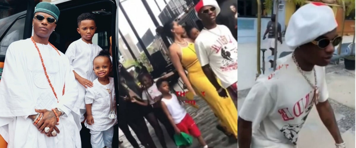 Wizkid causes stir with surprise visit to Lagos Beach alongside babymama, Jada P and his sons