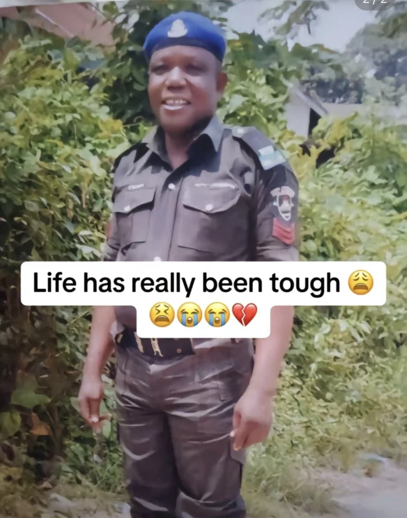 “He no go rest in peace” — Nigerians rage as young girl posts her late father who was a Policeman 