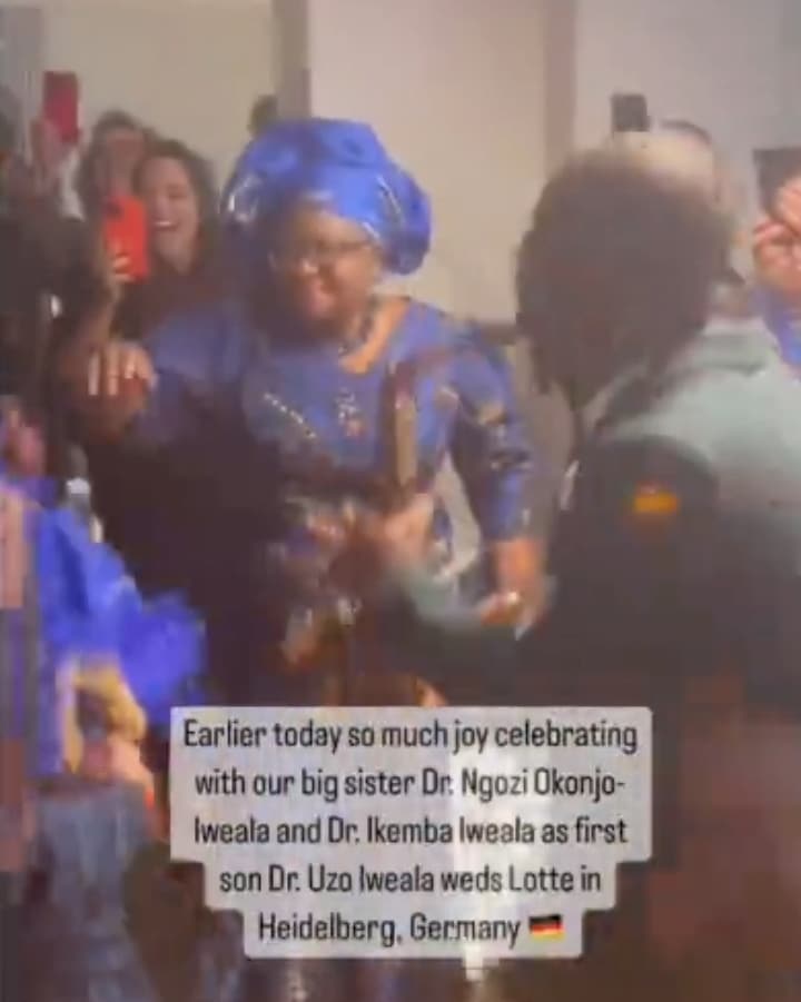 Ngozi Okonjo-Iweala dancing wedding son's
