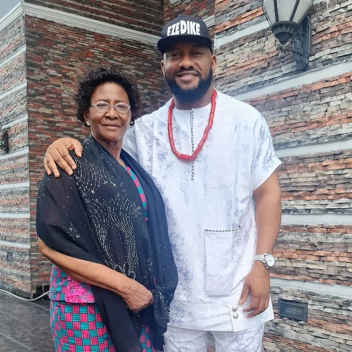 Yul Edochie and his mother
