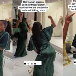 Pregnant woman wedding party dance floor breathtaking dance