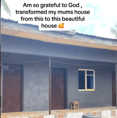 Nigerian lady melts hearts as she transforms her mother's old house into a beautiful home