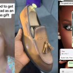 "This shoe sharp, e be like I go use am enter back street" – Man gushes as daughter buys him designer shoes