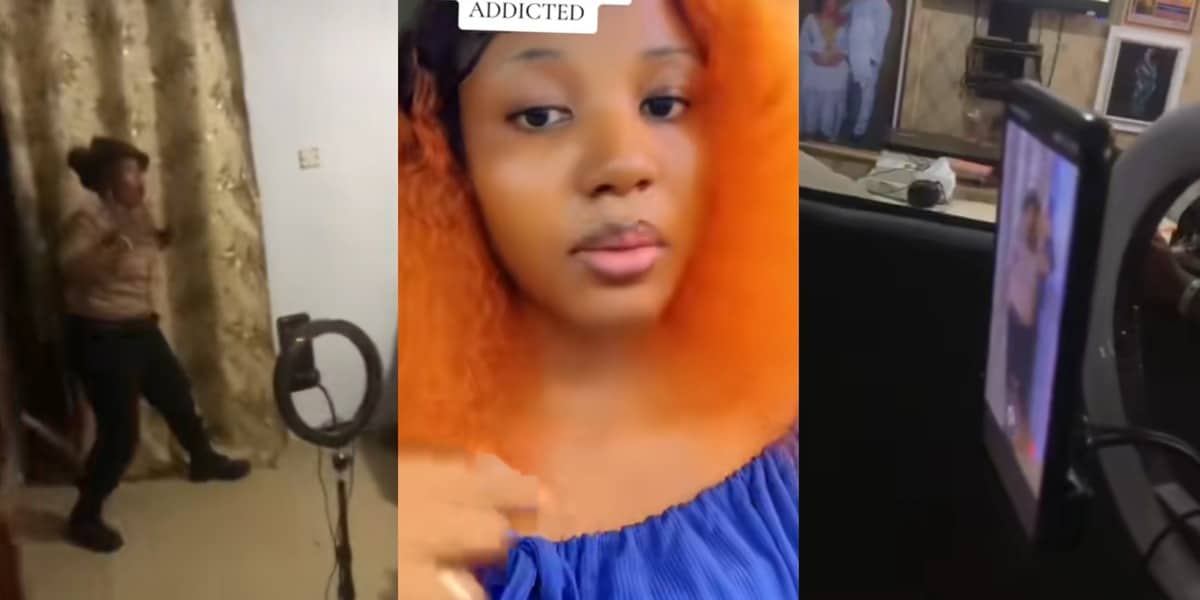 "She's now addicted" - Nigerian mom's video with officer-inspired moves causes stir as daughter introduces her to TikTok