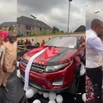 Groom turns heads on wedding day as he surprises his beautiful bride with brand new Range Rover