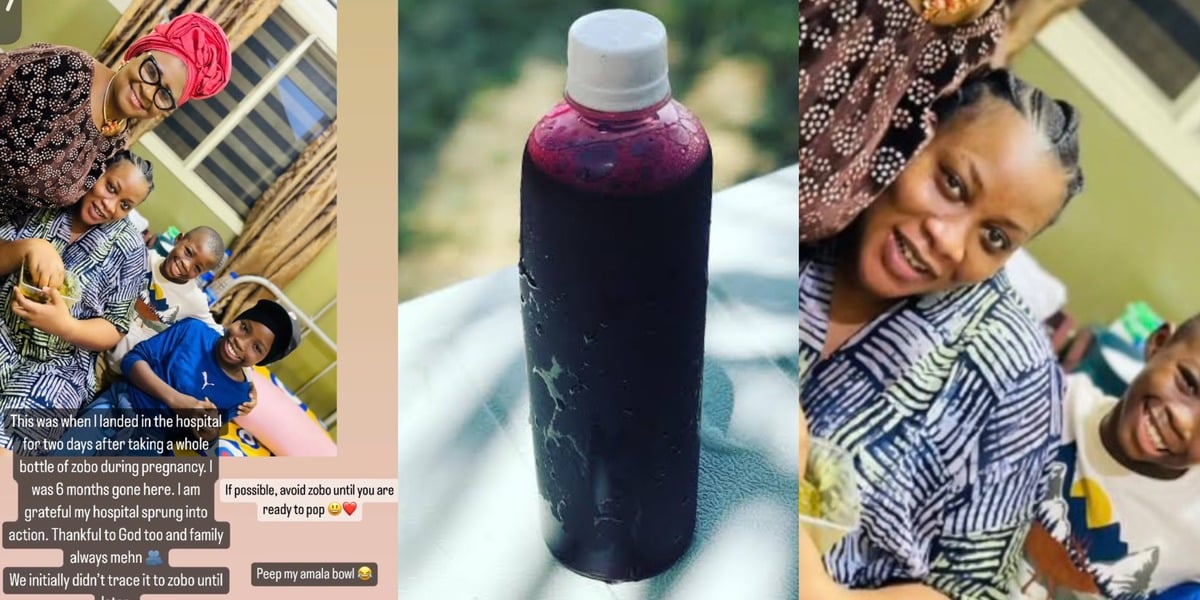 "Avoid zobo" - Woman risks losing 5-month pregnancy as she's rushed to hospital after consuming '1 full bottle of zobo'