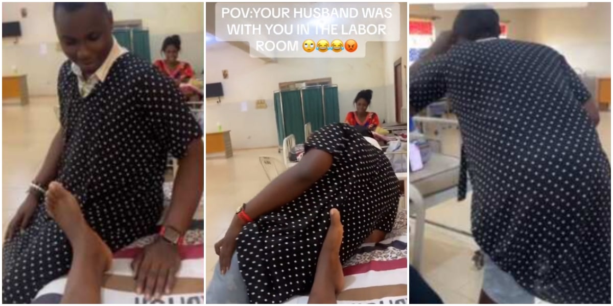 Husband causes buzz as he creates scene in labour room after following his wife in for delivery